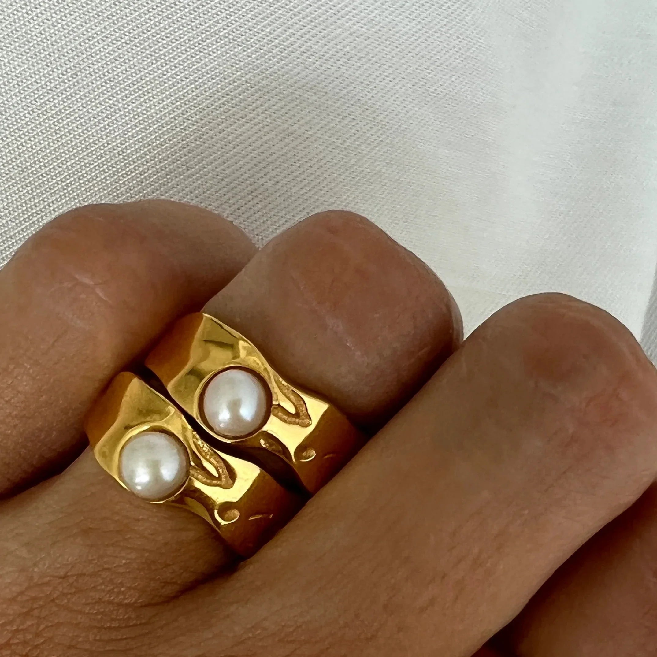 Ring Band for Women with Pearl