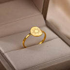 Bague Anneau Soleil Femme or