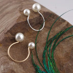 Retro Style Ring Band with Silver White Pearls