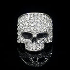 Skull Head Ring with Rhinestones