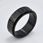 Viking Ring Band Men's Anti-Stress Spinning Black