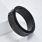 Viking Ring Band Men's Anti-Stress Spinning Black