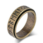 Viking Ring Band Men's Anti-Stress Spinning Gold