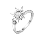 Anti-Stress Ring Spinning Sun Silver