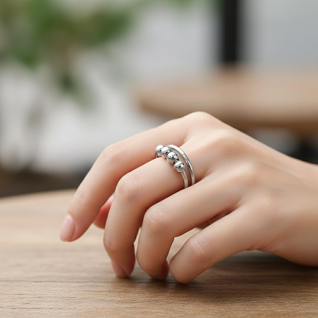 Anti-Stress Ring with Spinning Beads 