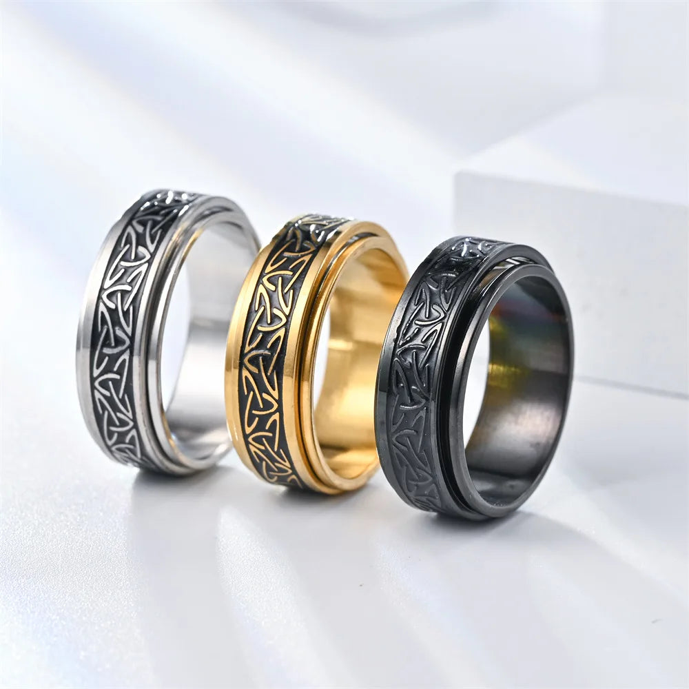 Viking Anti-Stress Ring Men Women gold