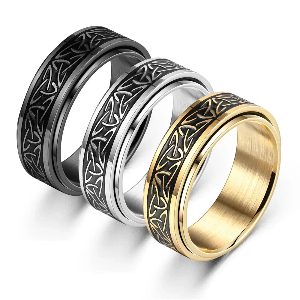 Viking Anti-Stress Ring Men Women silver