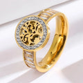 Tree of Life Ring with Zircon