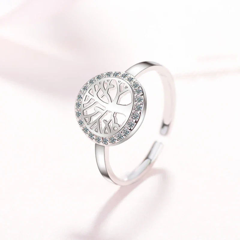 Tree of Life Ring for Women Silver Signet Ring