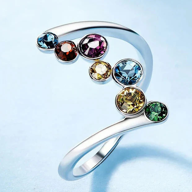 Bague arc-en-ciel asymétrique