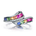 Bague arc-en-ciel et strass