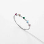 Bague arc-en-ciel femme