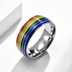 Bague arc-en-ciel homme