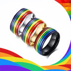 Bague arc-en-ciel homme noir