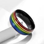 Bague arc-en-ciel homme