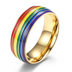 Bague arc-en-ciel homme or