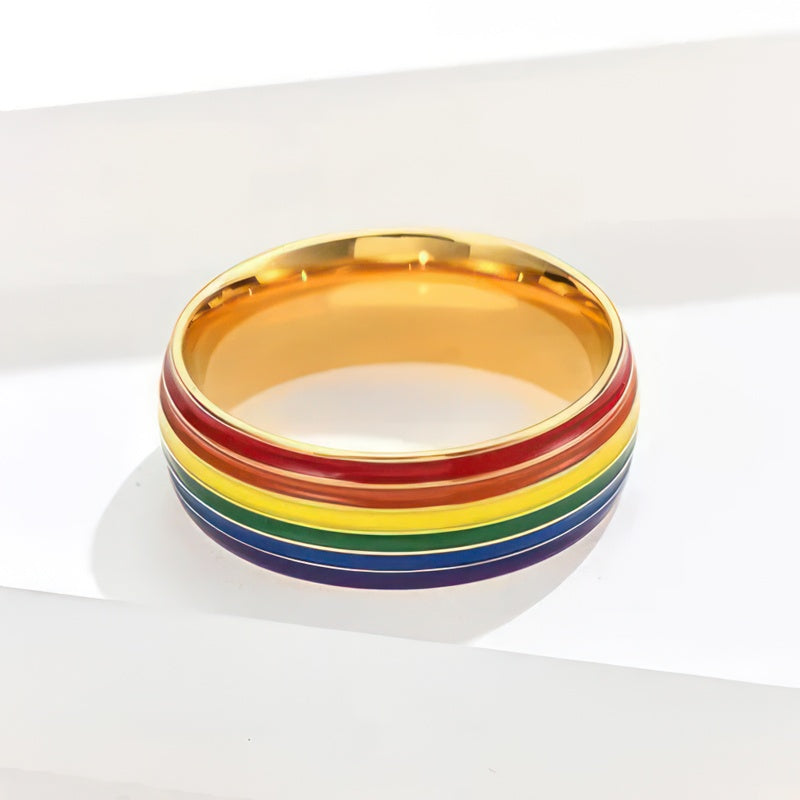 Bague arc-en-ciel homme