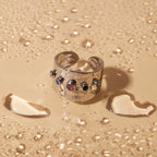 Bague large arc-en-ciel