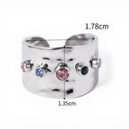 Bague large arc-en-ciel