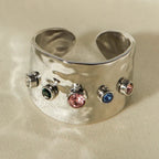 Bague large arc-en-ciel