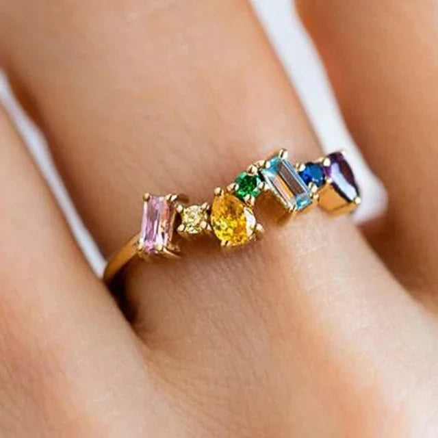 Bague arc-en-ciel pour femme