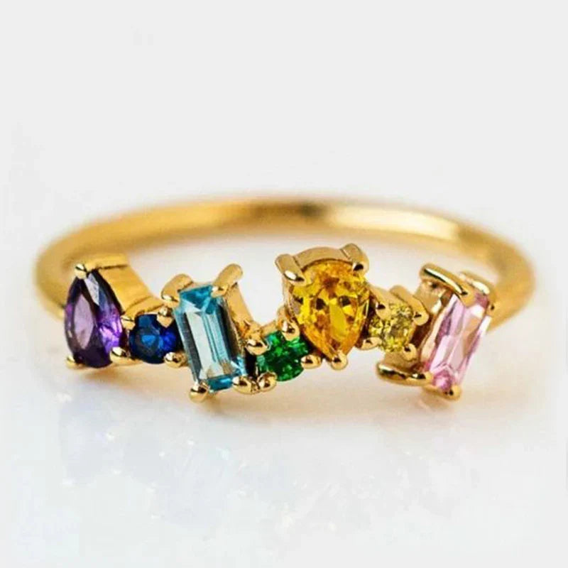 Bague arc-en-ciel pour femme