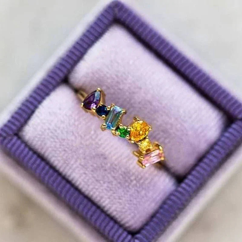 Bague arc-en-ciel pour femme