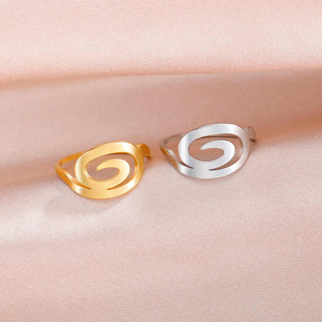 Bague au design spirale pour femme or