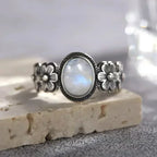Ring with Flowered Moonstone Band