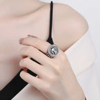 Ring with Gothic Skull Band