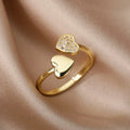 Ring with Zircon Hearts A