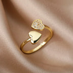Ring with Zircon Hearts A