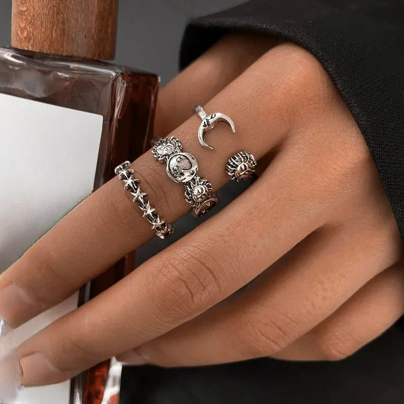 Ring with Crescent Moon and Stars