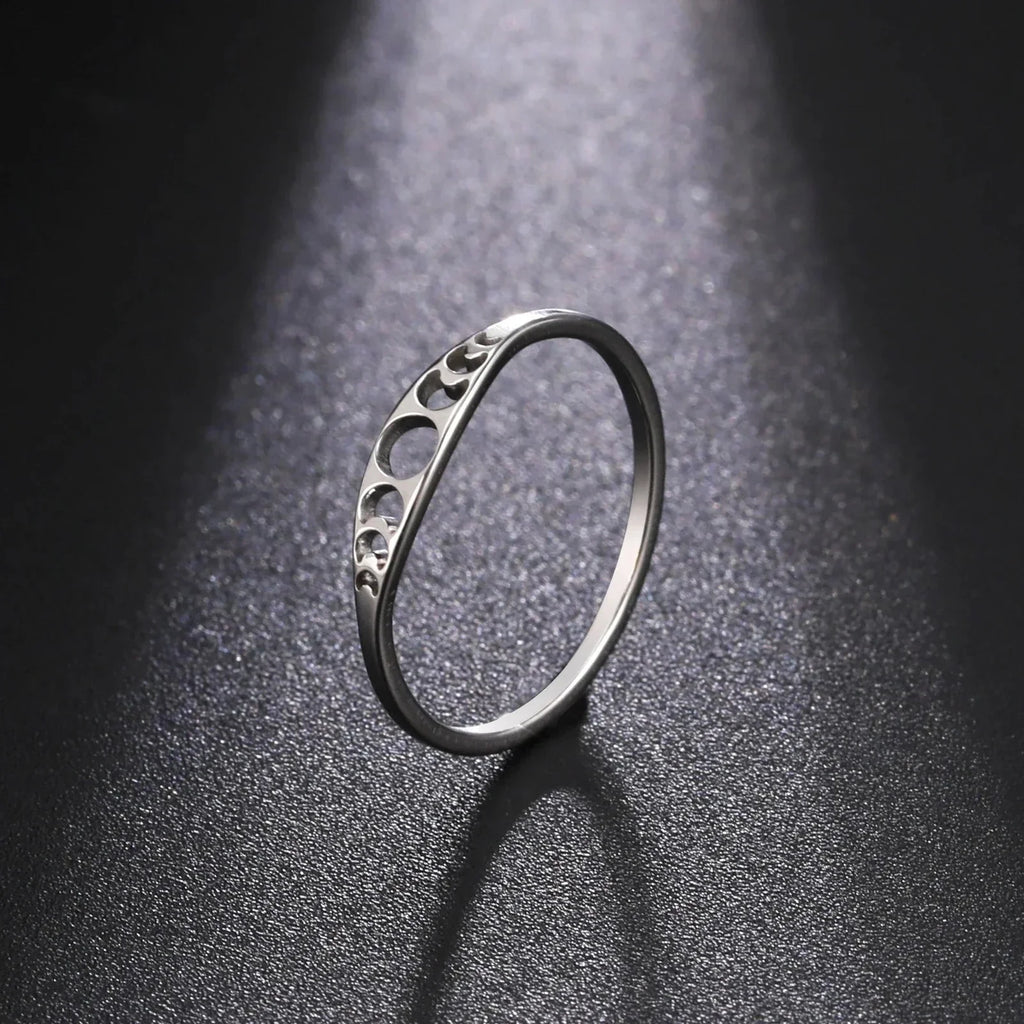 Ring with Silver Crescent Moons