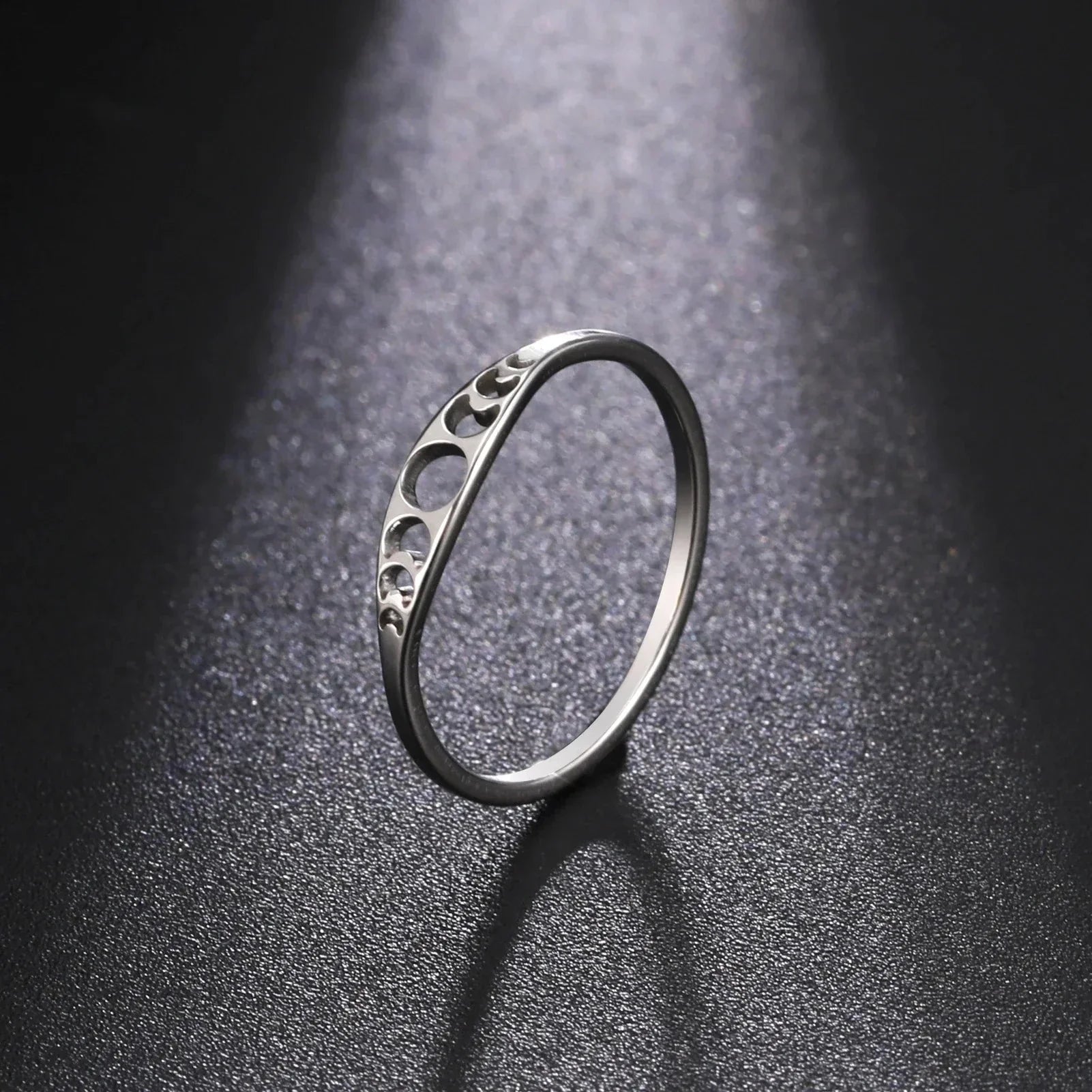 Ring with Silver Crescent Moons