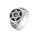 Bague avec étoiles de David gravées symbolique juive
