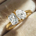 Bague avec Goutte d'Eau en Zircon or