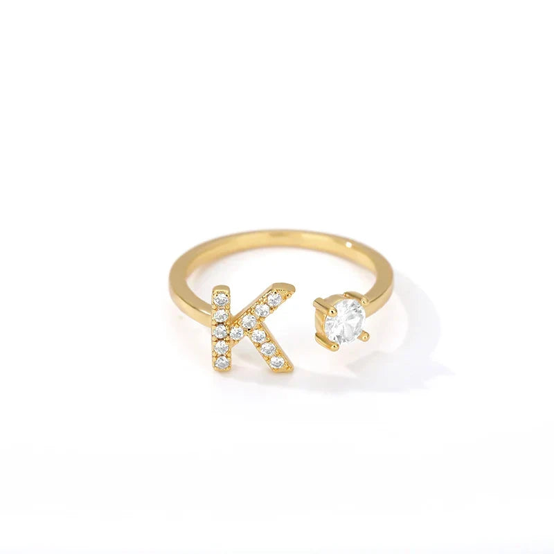 Bague personnalisée avec initiale k