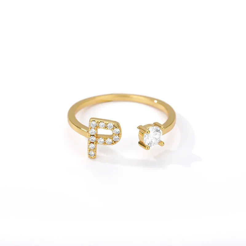 Bague personnalisée avec initiale p