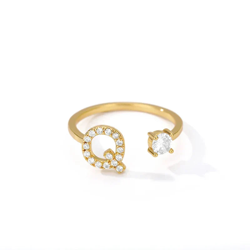 Bague personnalisée avec initiale q