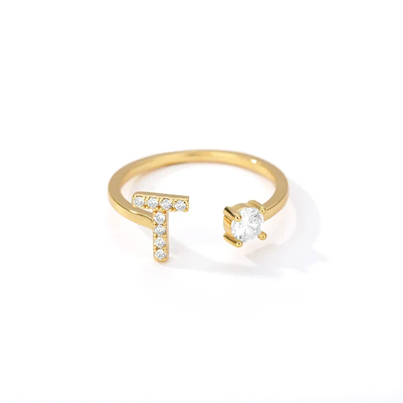 Bague personnalisée avec initiale t