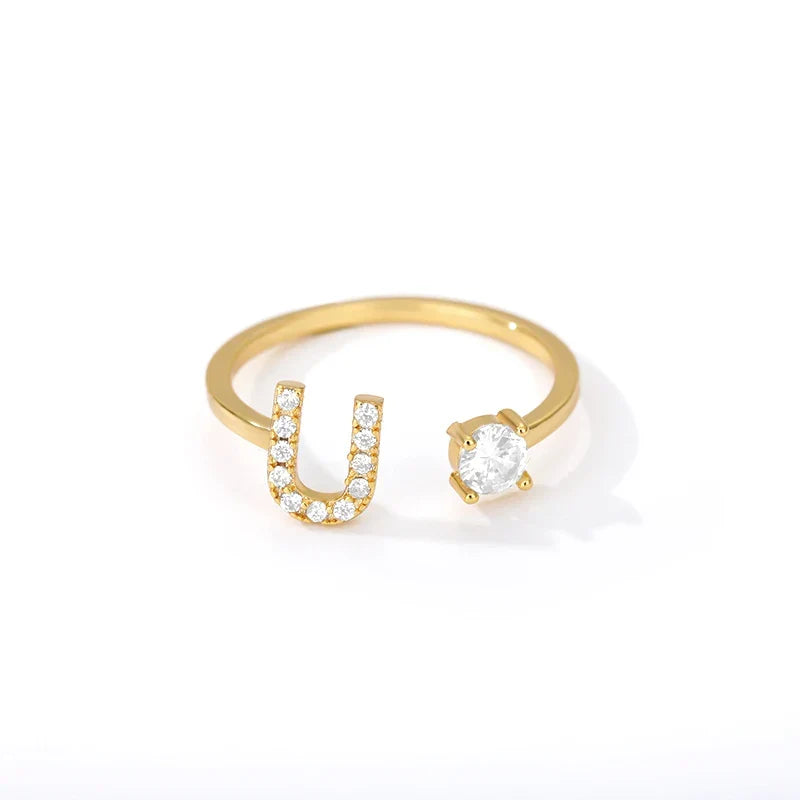 Bague personnalisée avec initiale u