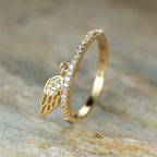 Bague avec pendentif ailes d'ange or