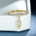 Bague avec pendentif ailes d'ange or