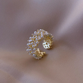 Ring with White Zircon Pearls