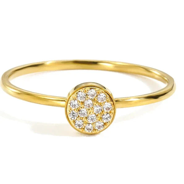 Bague avec petites pierres de naissance rondes pour femme avril