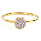 Bague avec petites pierres de naissance rondes pour femme février