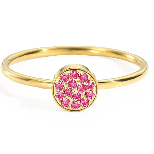 Bague avec petites pierres de naissance rondes pour femme juillet