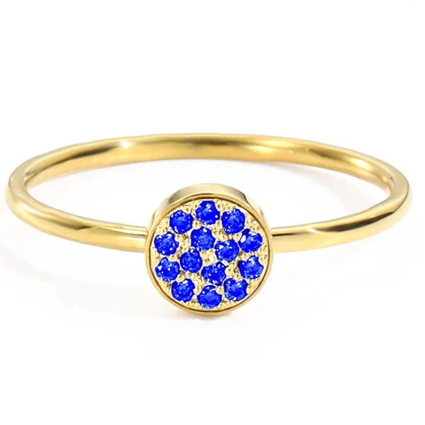 Bague avec petites pierres de naissance rondes pour femme mars