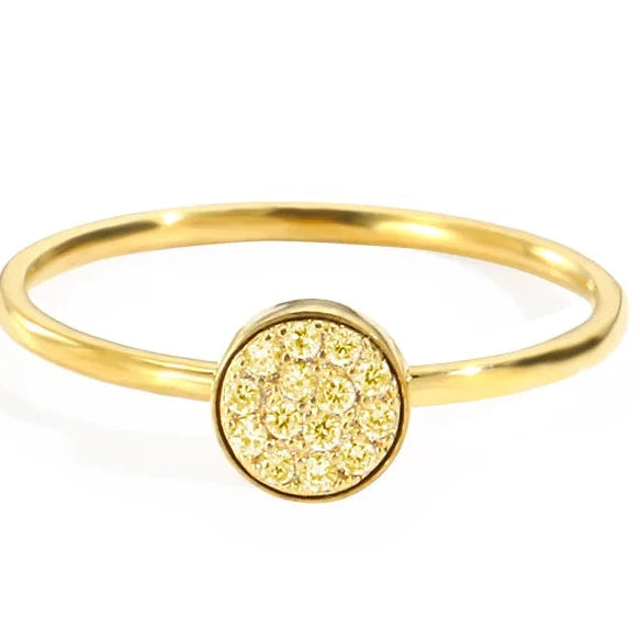 Bague avec petites pierres de naissance rondes pour femme novembre
